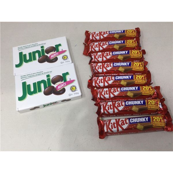 Junior Mints (2 X 113g) Kit Kat Chunky (Lot Of 8)