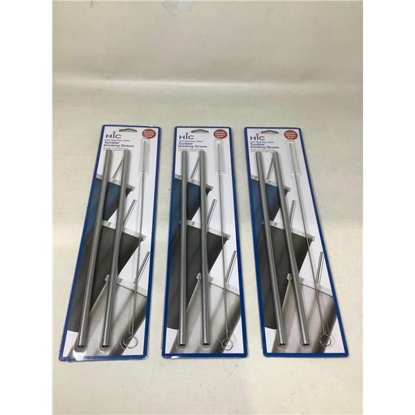 Tumbler Drinking Straws W/Cleaner 2 Pack (Lot Of 3)