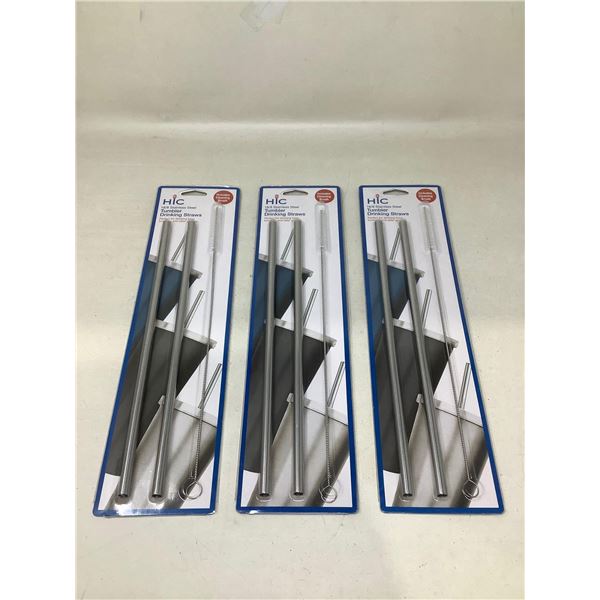 Tumbler Drinking Straws W/Cleaner 2 Pack (Lot Of 3)