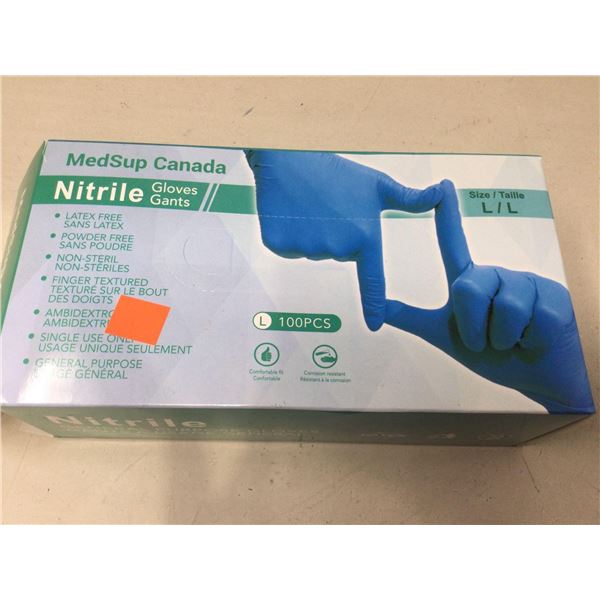 MedSup Canada Nitrile Gloves-Latex/Powder Free (100pcs) large