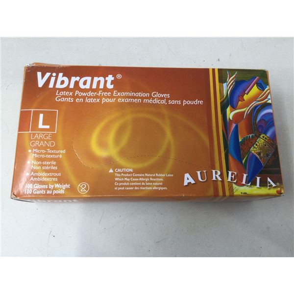 Vibrant Latex Powder-Free Examination Gloves (Large)