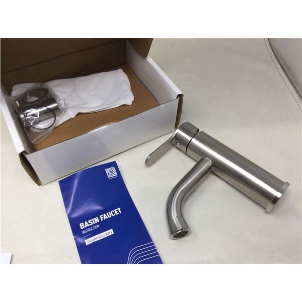 Basin Faucet- Stainless Steel single Handle Faucet with 2pc water Inlet Hose
