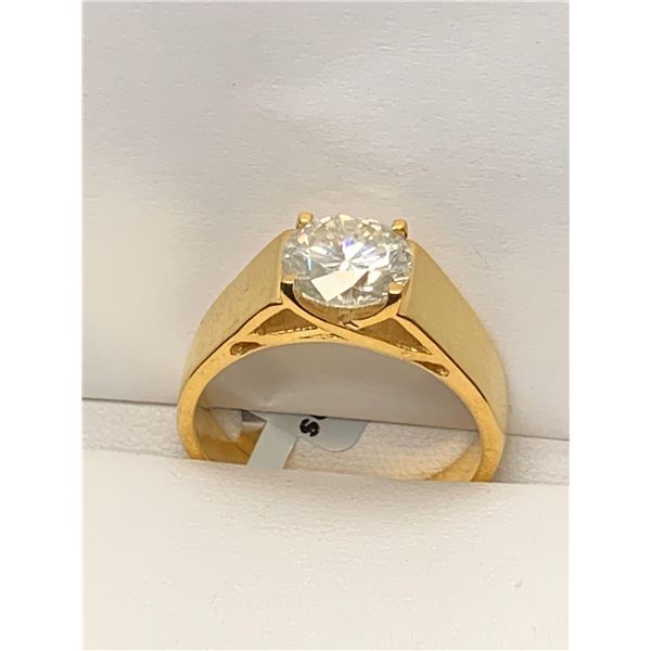 Ladies 6.20 gram Moissanite SOLITAIRE Rhodium Plated Silver 92.5 Engagement ring with Gemological re