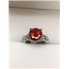 Image 2 : Ladies Silver Ruby Style Gemstone Ring approx 1.0 carat wt