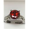 Image 3 : Ladies Silver Ruby Style Gemstone Ring approx 1.0 carat wt