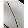 Image 4 : Rose Silver 925 tested/stamped 16.73 gr ladies pear cut natural garnet bracelet 10.15 carat with cer