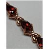 Image 5 : Rose Silver 925 tested/stamped 16.73 gr ladies pear cut natural garnet bracelet 10.15 carat with cer