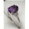 Image 3 : Natural Amethyst & Diaomod Oval Cut 10KT GOLD ladies ring with certificate vlue $3300.00