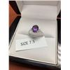 Image 4 : Natural Amethyst & Diaomod Oval Cut 10KT GOLD ladies ring with certificate vlue $3300.00