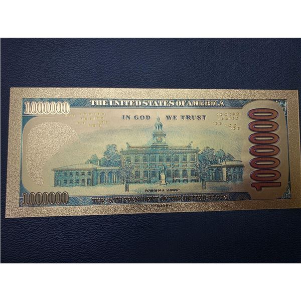 USA President Trump one million dollar commemorative gold clad reserve note