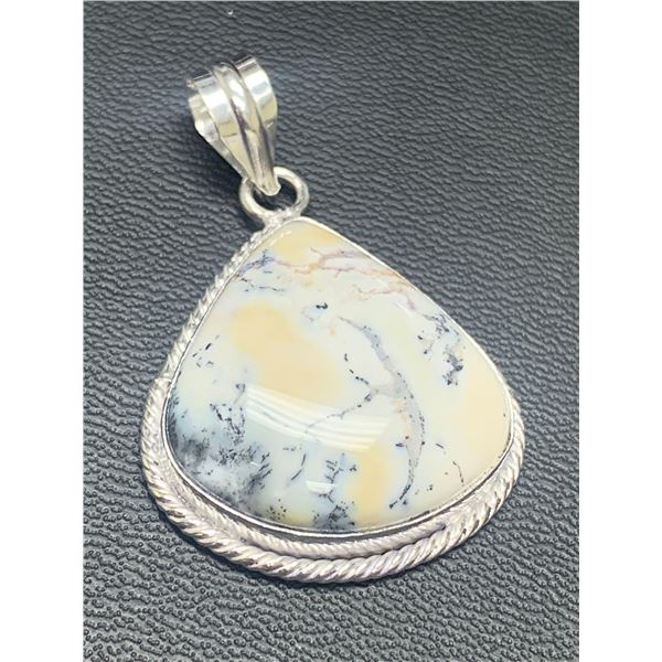 Rare Dendrite Opal ladies Silver mounted Pendant