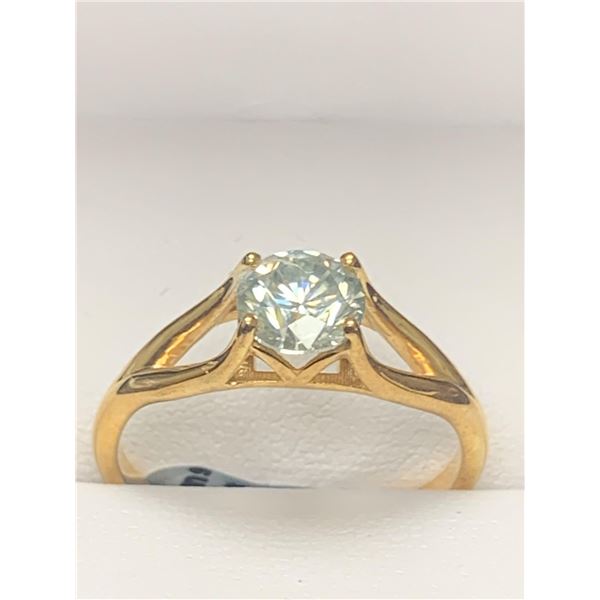 Ladies Split Shank 1.40 Carat Moissanite Solitaire ring clean clarity with appraisal report $1175.00