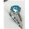 Image 2 : 925 Silver Rhodium Plated ladies 2.62 Carat Solitaire ring green.blue moissanite gemstone with appra