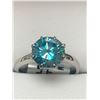 Image 3 : 925 Silver Rhodium Plated ladies 2.62 Carat Solitaire ring green.blue moissanite gemstone with appra