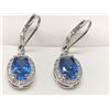 Image 1 : Stunning Topaz Oval Cut Solitaire ladies earring set