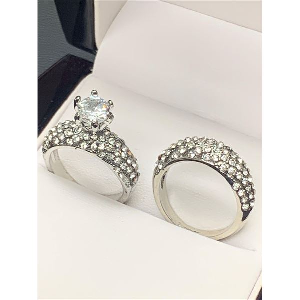 Pandora Style 1.0 Carat Solitaire 2 ring engagement and wedding set