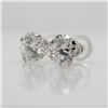 Image 2 : 10K White Gold Moissanite(1.52ct) Earrings (~weight 0.72g), Made in Canada, Appraised Retail $1110