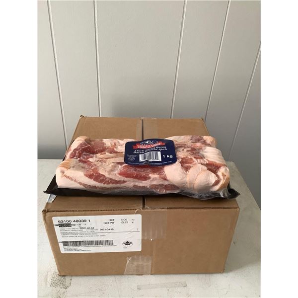 Case of Frozen Carver's Choice Thick Sliced Bacon (6 x 1kg)