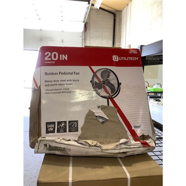 Utilitech 20in Heavy Duty Steel Outdoor Pedestal Fan