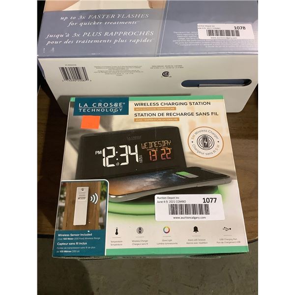 La Crosse Technology Wireless Charging Station with Indoor/Outdoor Temperature