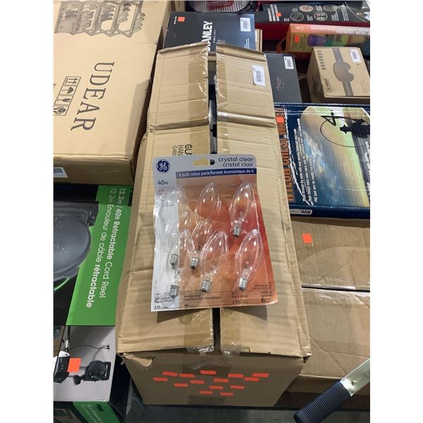 Case of 24 GE Crystal Clear 40W 6-Pack Bulbs