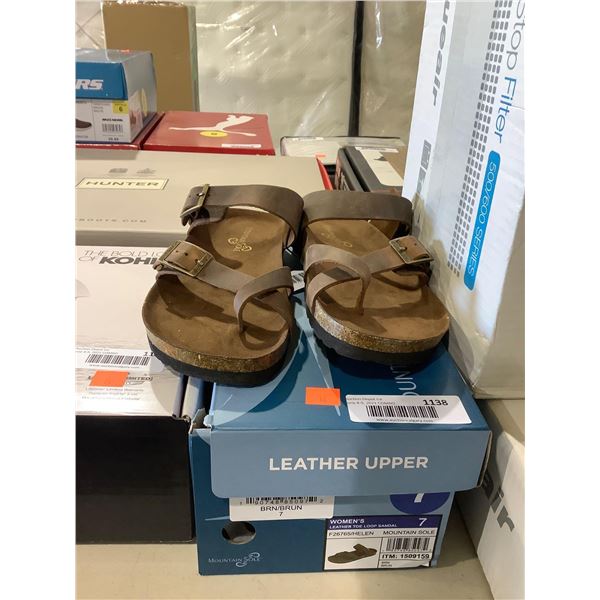 Leather Upper Womens Size 7 Toe Loop Sandals