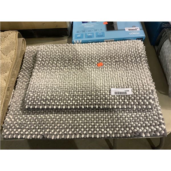 Bath Mat Set - Grey/White