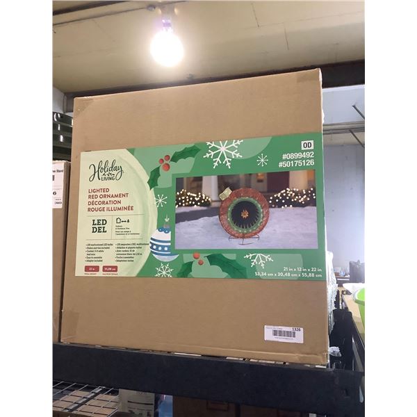 Holiday Living 22in LED Lighted Red Ornament