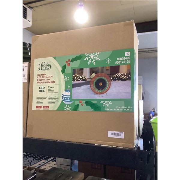 Holiday Living 22in LED Lighted Red Ornament