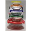 Image 2 : NEW 10 PIECE GLASS BOWL SET W/ BPA FREE LIDS