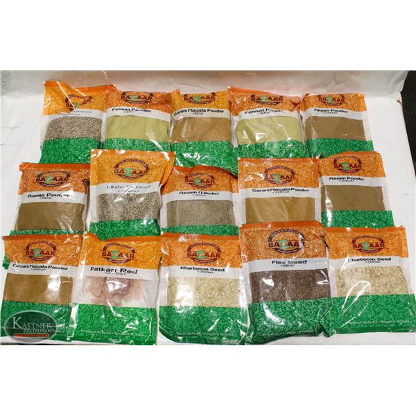 FLAT OF 15 PACKS OF ASSORTED SPICES