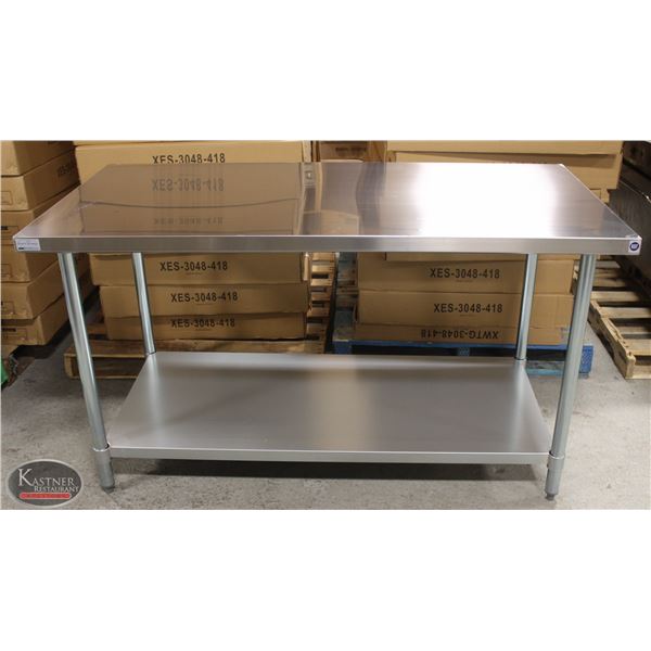 NEW 30 X60 X34  STAINLESS STEEL WORKTABLE W/