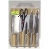Image 1 : 13" X 10" SOLID CUTTING BOARD CHEFS SET W/ KNIVES