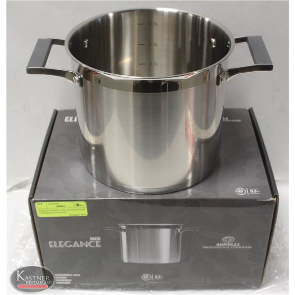 INOX ELEGANCE 4.5L S/S INDUCTION CAPABLE STOCK POT