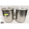 Image 1 : LOT OF 2 STAINLESS STEEL SOUP POTS W/ LIDS