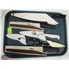 Image 1 : TRAY W/ 6 KITCHEN KNIVES W/ SELF SHARPNING SLEEVES