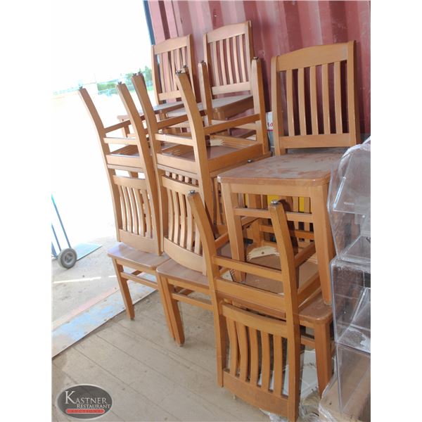 LOT OF 13 WOODEN DINING CHAIRS