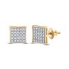 Image 1 : Round Diamond Kite Square Earrings 1/6 Cttw 10KT Yellow Gold