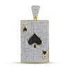 Image 1 : Round Black Color Enhanced Diamond Ace Spades Card Pendant 1-3/8 Cttw 10KT Yellow Gold