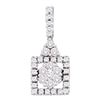 Image 1 : Round Diamond Flower Cluster Pendant 1/2 Cttw 14KT White Gold