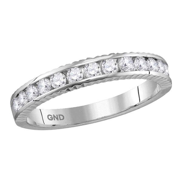 Round Diamond Wedding Anniversary Band 1/2 Cttw 14KT White Gold