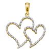 Image 1 : Round Diamond Heart Pendant 1/6 Cttw 10KT Yellow Gold