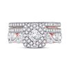 Image 2 : Bridal Wedding Ring Band Set 1-1/3 Cttw 14KT Two-tone Gold