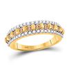 Image 1 : Round Brown Diamond Triple Row Band 1/2 Cttw 10KT Yellow Gold