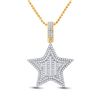 Image 1 : Round Diamond Star Charm Pendant 3/4 Cttw 14KT Yellow Gold