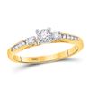 Image 1 : Round Diamond 3-stone Promise Ring 1/6 Cttw 10KT Yellow Gold