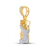 Image 2 : Round Diamond King Playing Card Charm Pendant 1/2 Cttw 10KT Yellow Gold