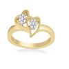 Image 1 : Round Diamond Double Heart Ring 1/10 Cttw 10KT Yellow Gold