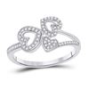 Image 1 : Round Diamond Triple Heart Ring 1/6 Cttw 10KT White Gold