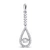 Image 2 : Round Moving Twinkle Diamond Teardrop Pendant 1/5 Cttw 10KT White Gold